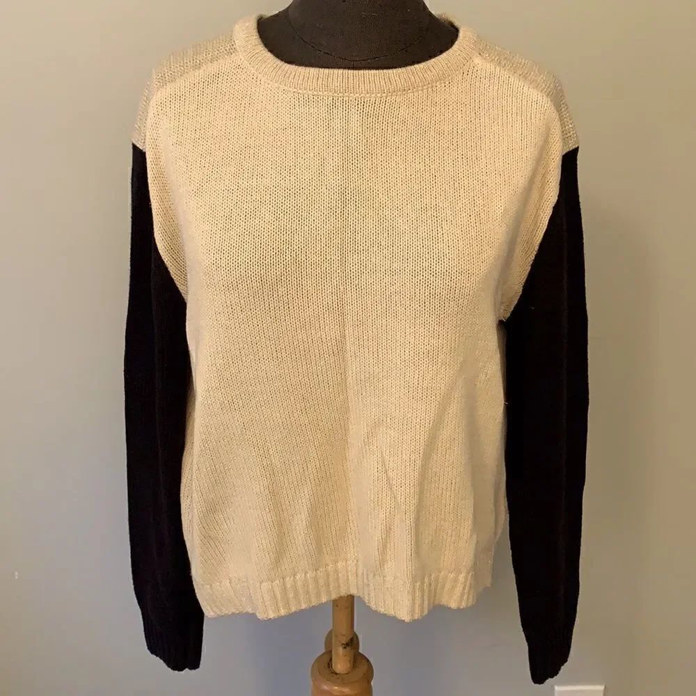 Gold color block sweater
